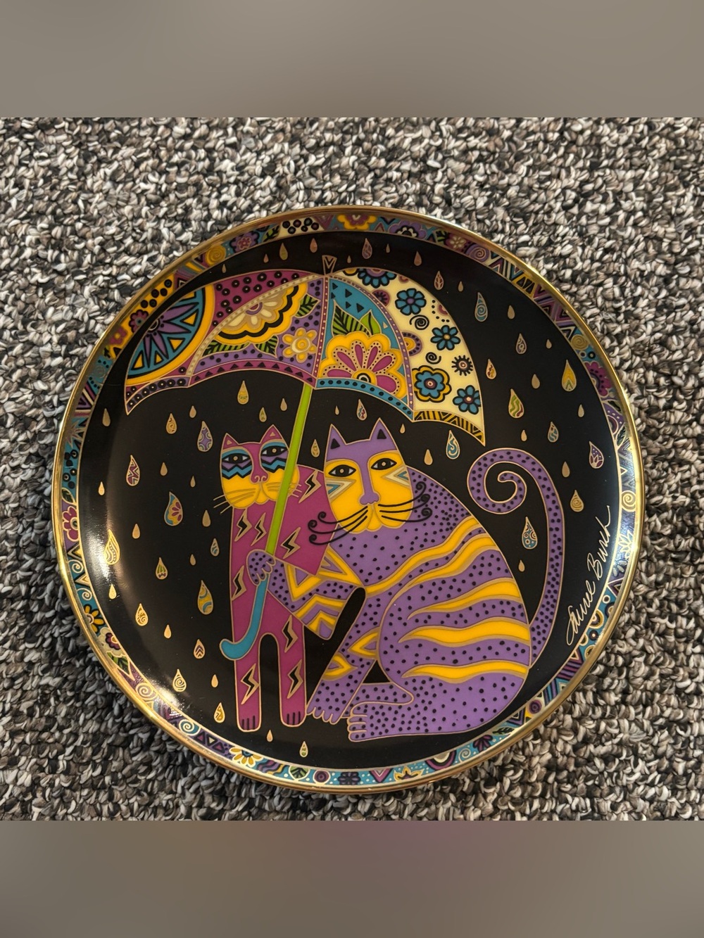 90's "Fair Weather Felines" Collectible Plate - 90's Laurel Burch Plate